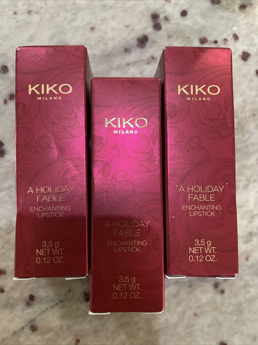 KIKO Lot of 3 Lipstick A Holiday Fable Enchanting 01 Dazzling Nude