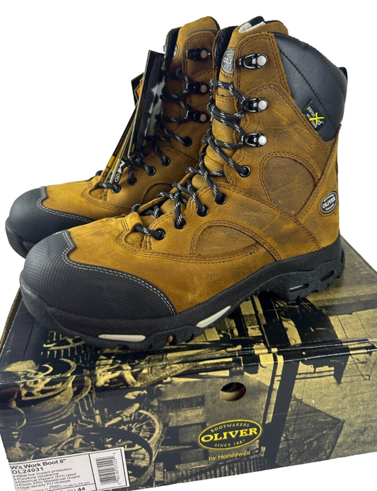 Oliver Womens 11.5 Steel Toe Work Safety Boot 8" Electrical Hazard Brown OL24031