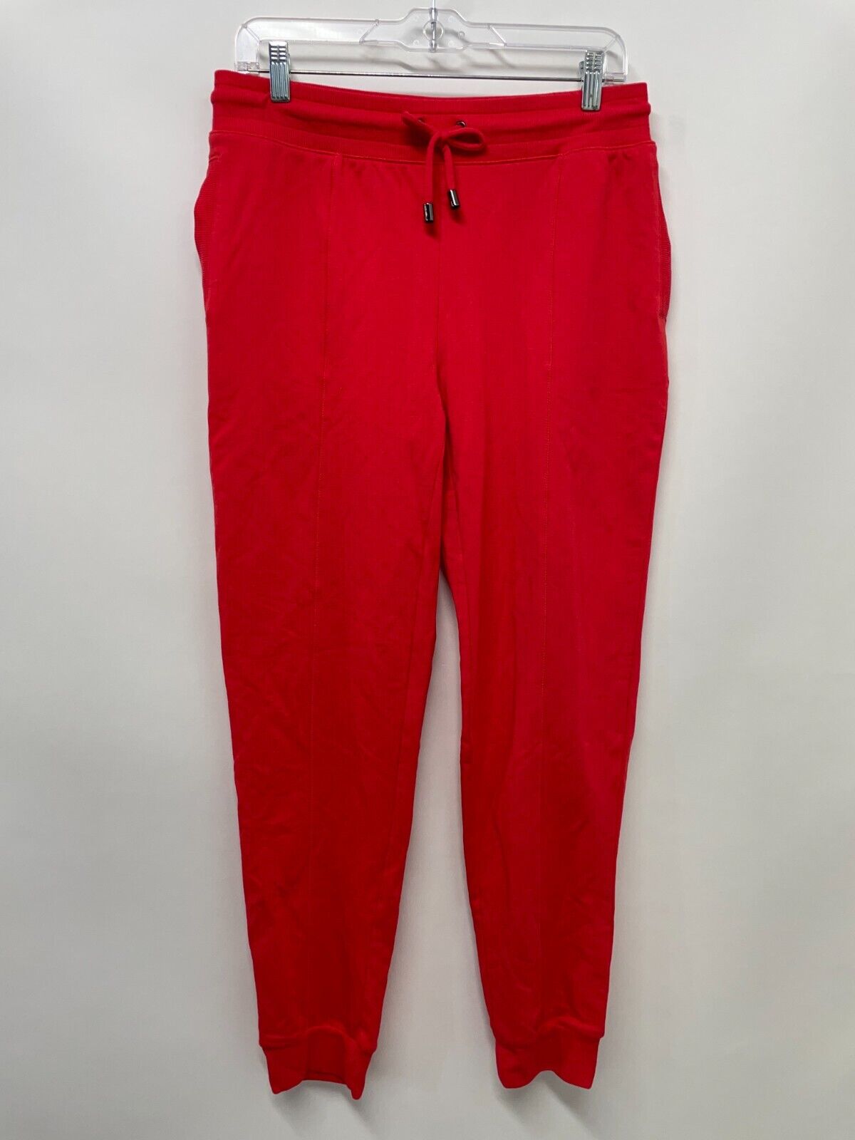 Chico's Women's 1R/M Zenergy French Terry Jogger Pant Red Zinnia Ankle Length