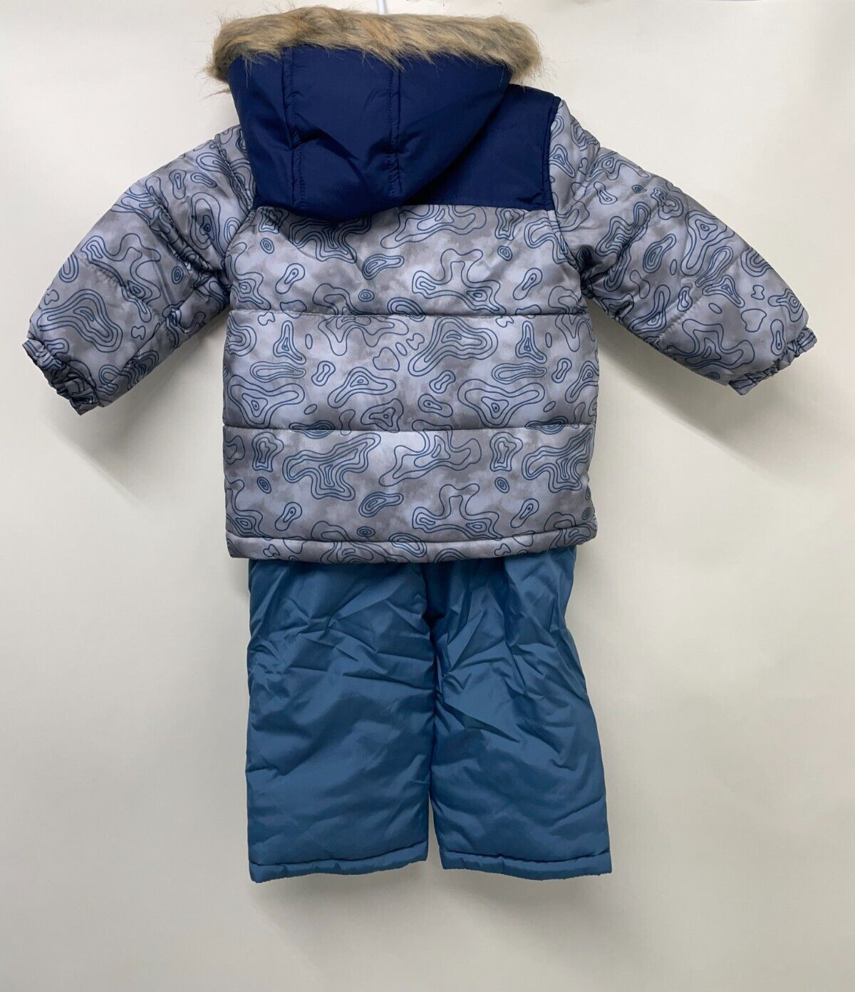 OshKosh B'gosh Toddler 2T 2-Piece Sherpa-Lined Snowsuit Blue Camouflage NWT
