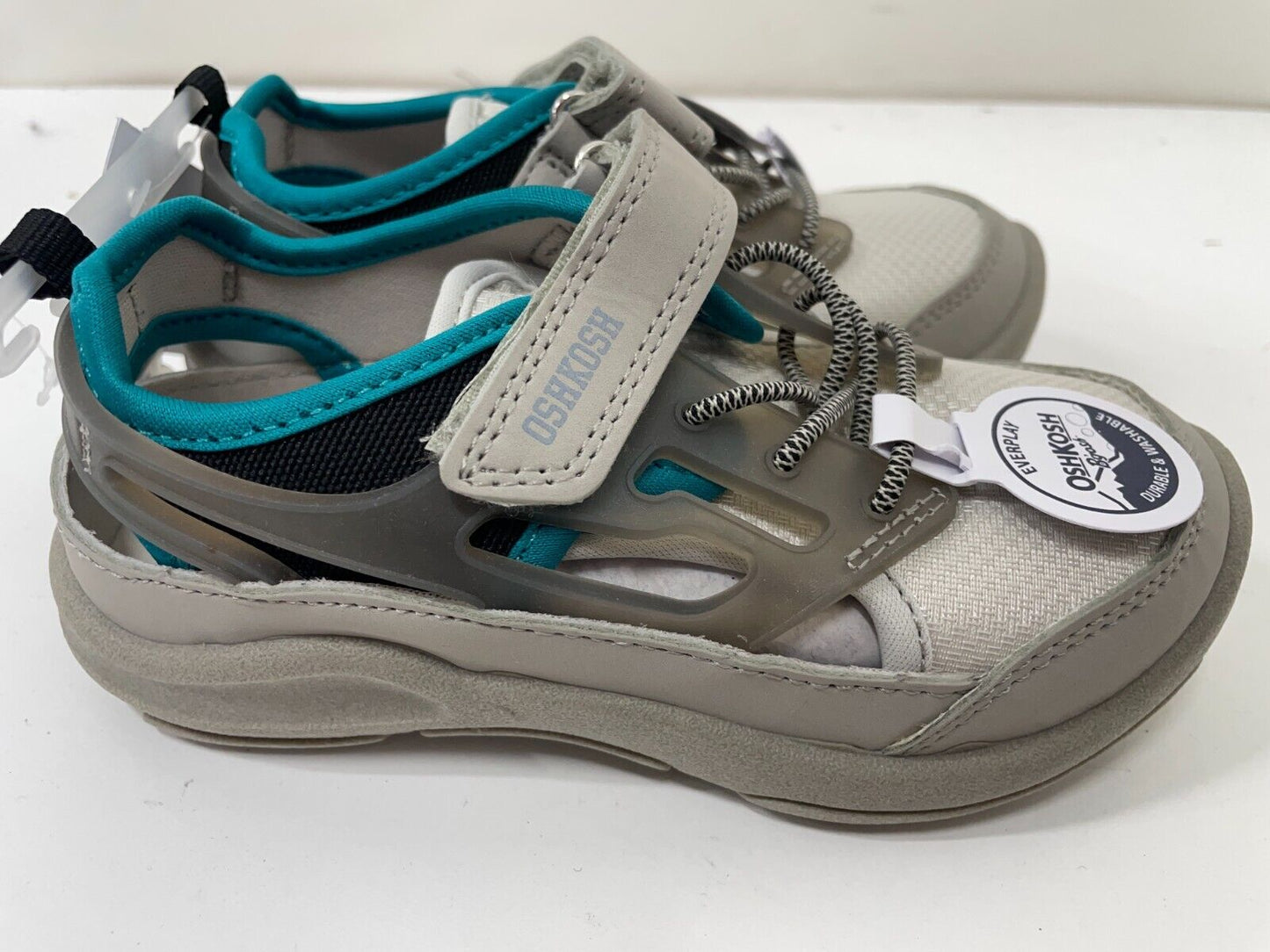 OshKosh B’gosh Toddler 10 Carlo Rugged Play Sneakers Shoes Gray Teal OS22C17H