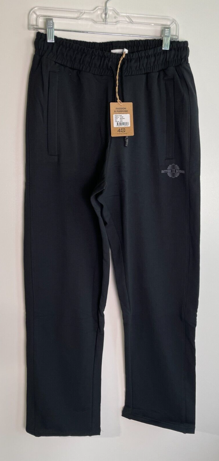 Better Bodies Men XL Original Standard Sweatpants Black Straight Leg 121091 Pant