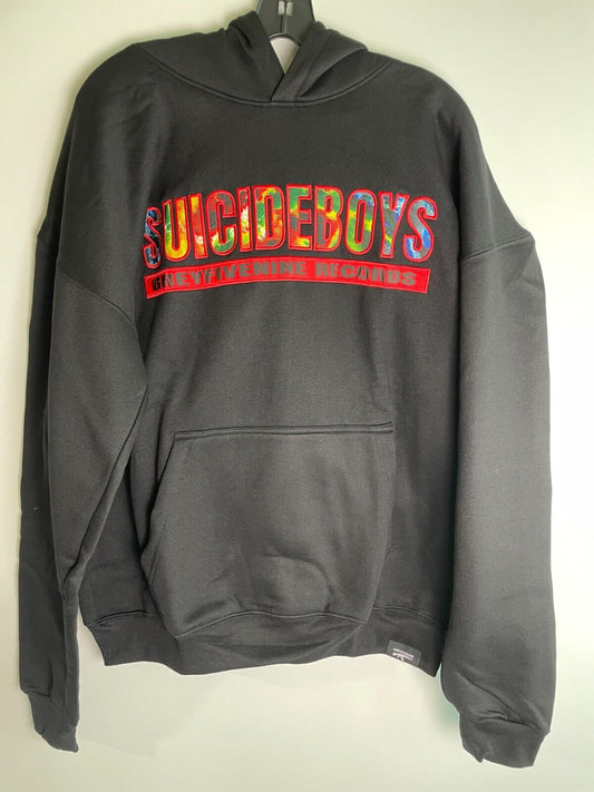 Suicide Boys Mens L G59 Storm Chasers Graphic Hoodie Black Long Sleeve Pullover