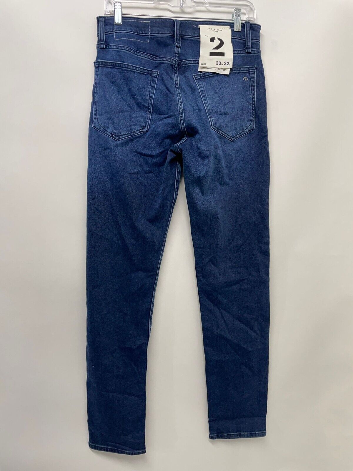 rag & bone Men 30x32 Fit 2 Action Loopback Slim Fit Jeans Putnam Dark Wash Denim
