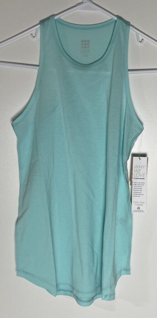 Title Nine Women's XS Notton Racerback Tank Top Aqua Aura Relaxed Fit 430977