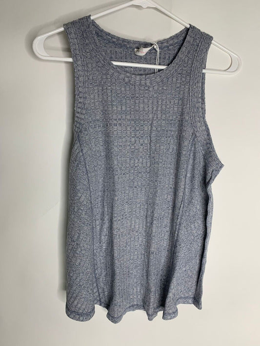 Daily Practice Womens Heather Blue Navy Yoga Marley Tank Top Anthropologie Knit