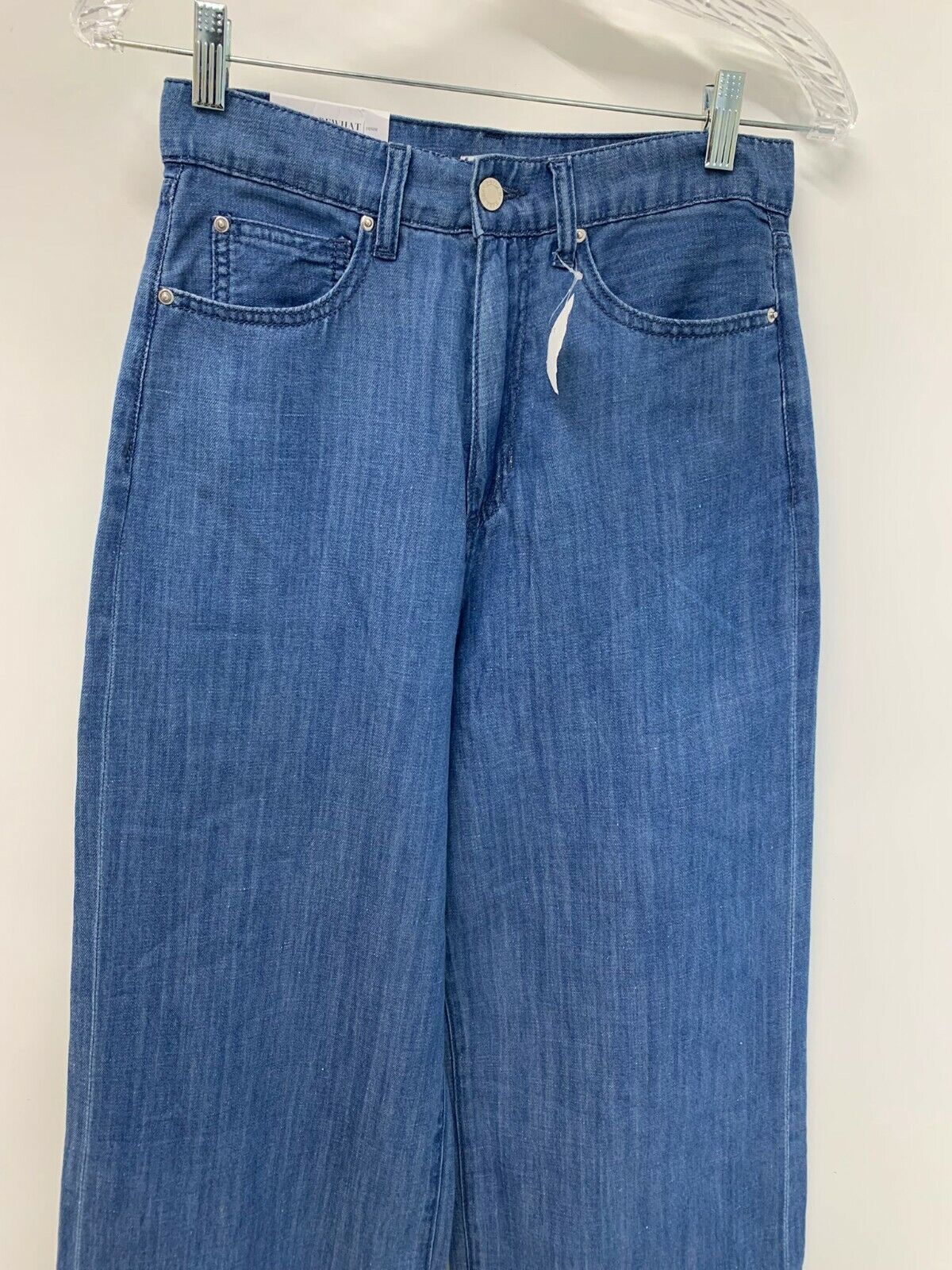 WeWoreWhat Womens 26 High Rise Wide Leg Jeans Linen Pant Houston Wash 27