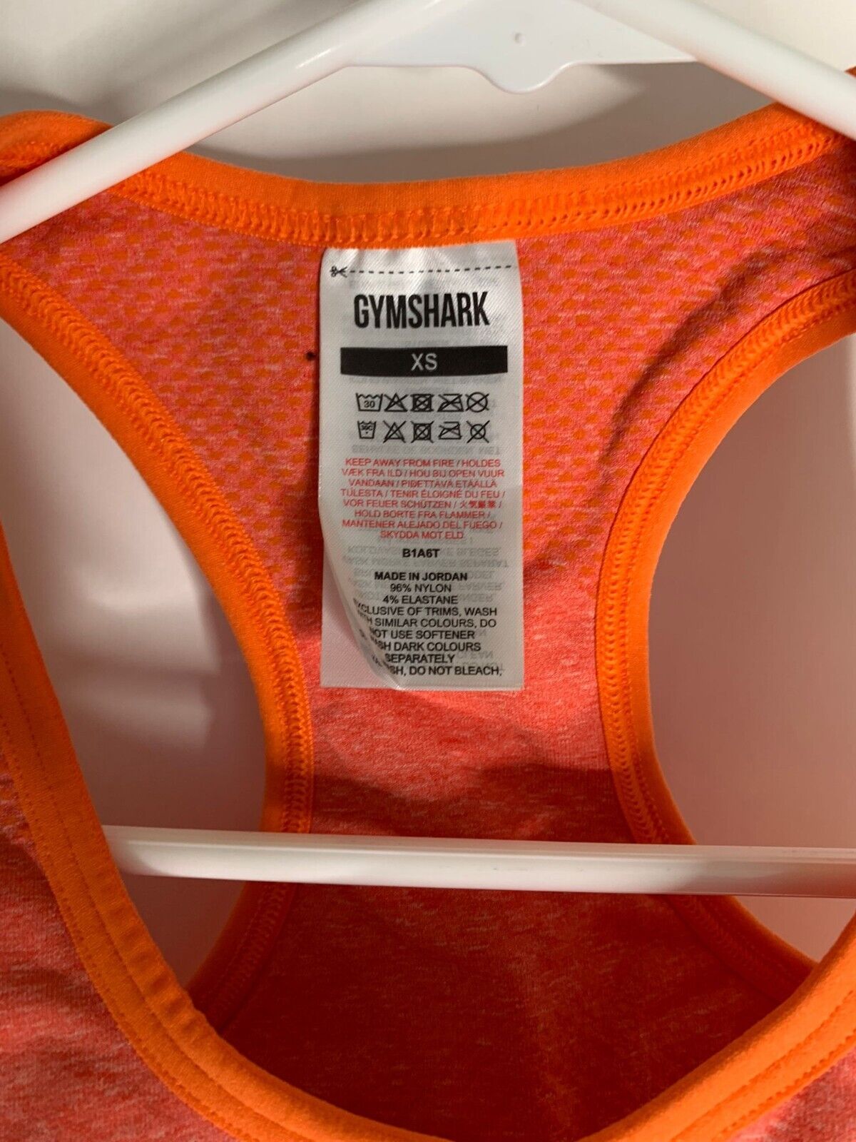 Gymshark Womens XS Vital Seamless 2.0 Sports Bra Apricot Orange Marl