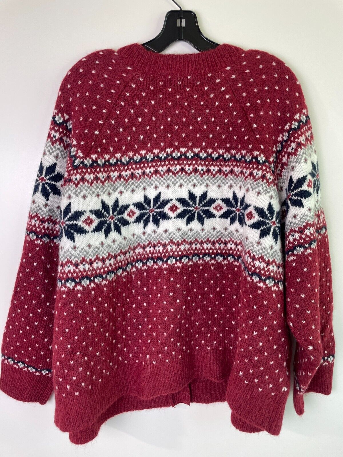 Old Navy Womens 3X Matching Holiday Fair Isle Cardigan Sweater Red 477619-01