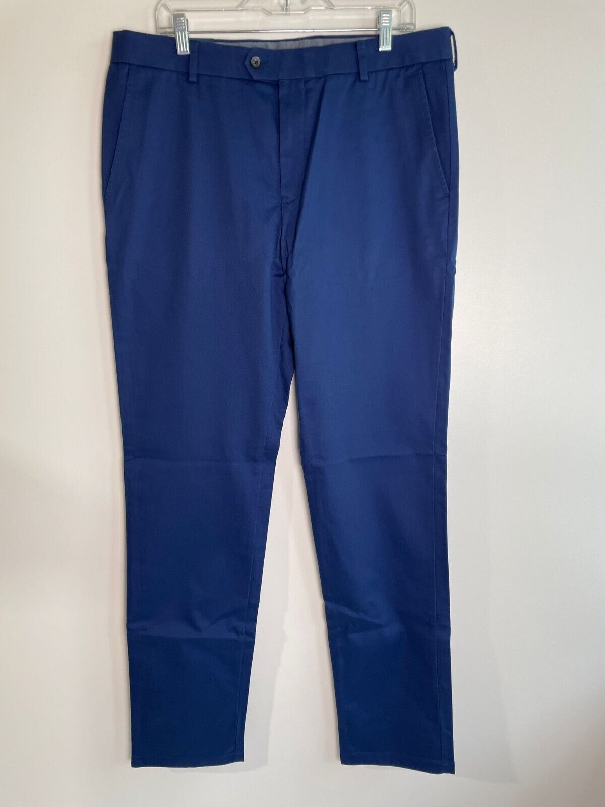 Charles Tyrwhitt Mens 36/34 Ultimate Non-Iron Chino Pant Royal Blue Slim Fit