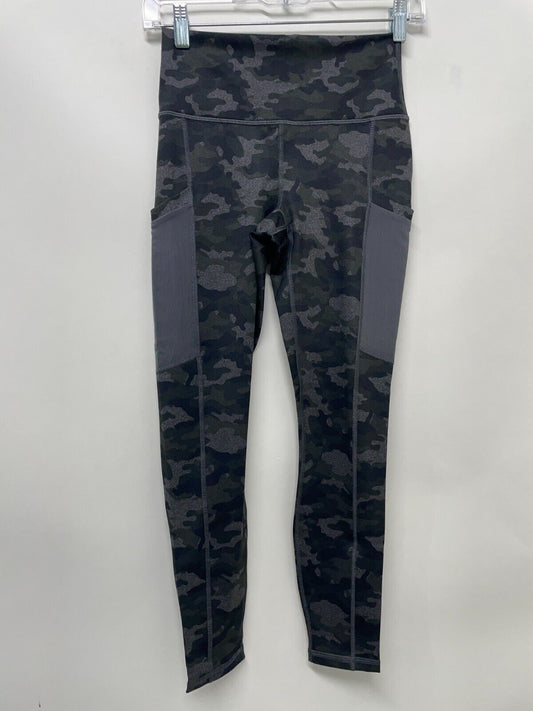 Fabletics Womens XS On-The-Go High-Waisted Leggings Gray Camo LG2045881-2482