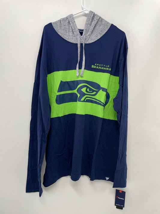 Fanatics Men's 2XL NFL Seattle Seahawks Long Sleeve Hoodie T-Shirt College Navy