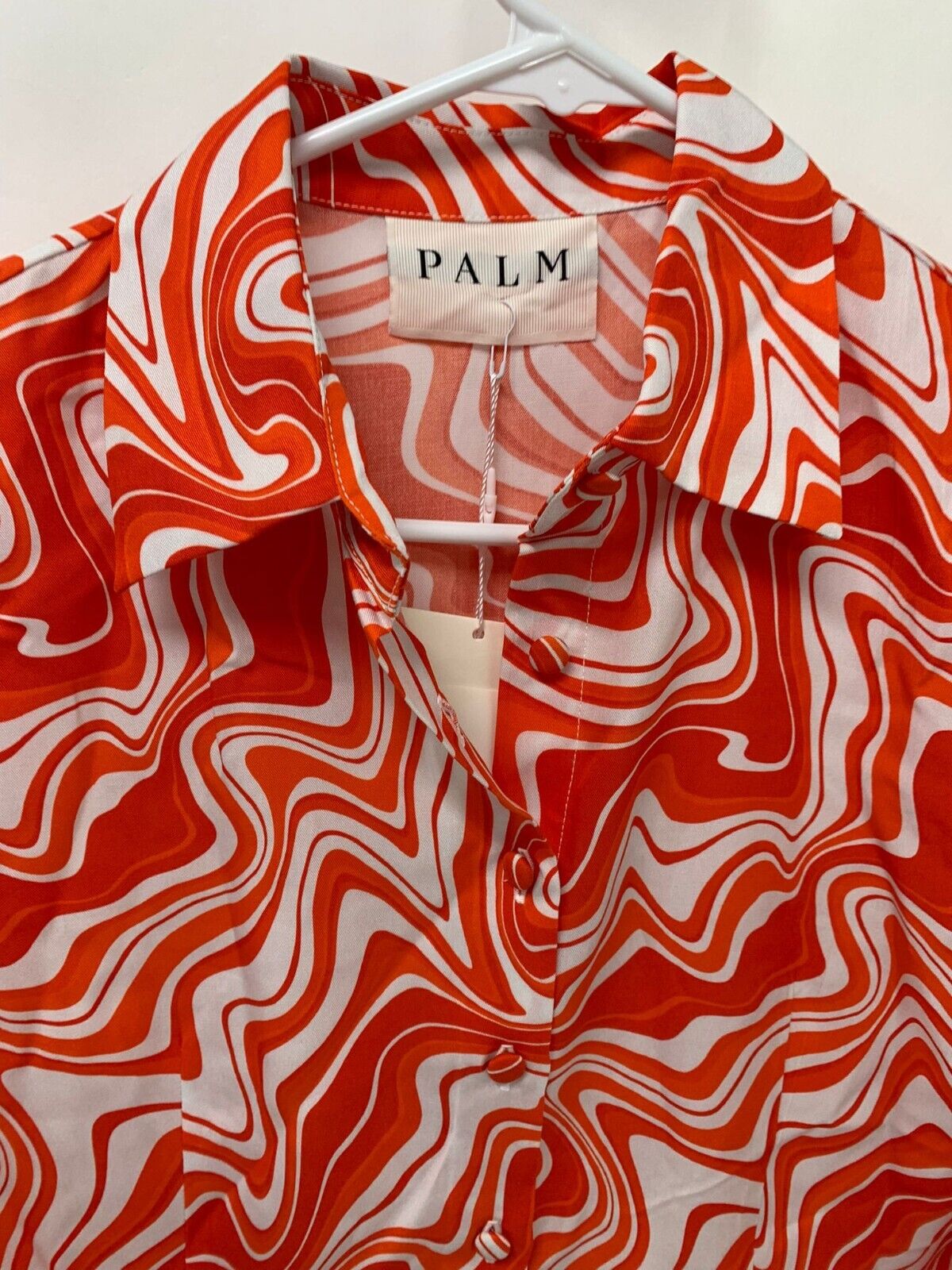 Palm Swimwear Womens 4 Huxton Button Up Dress Resort Mini True Blood Orange