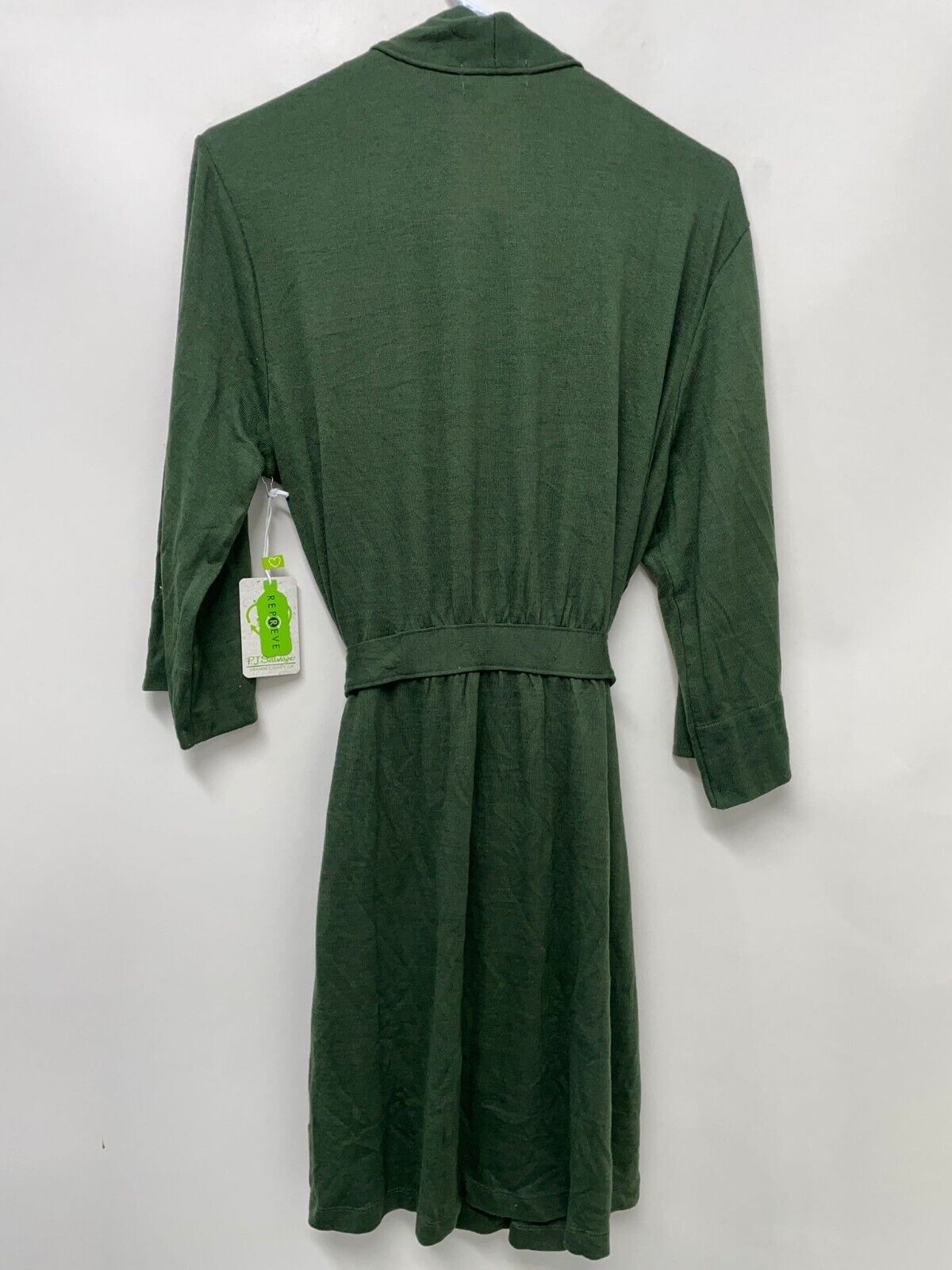 PJ Salvage Womens M Repreve Recycled Fabric Belted Robe Reloved Lounge Green