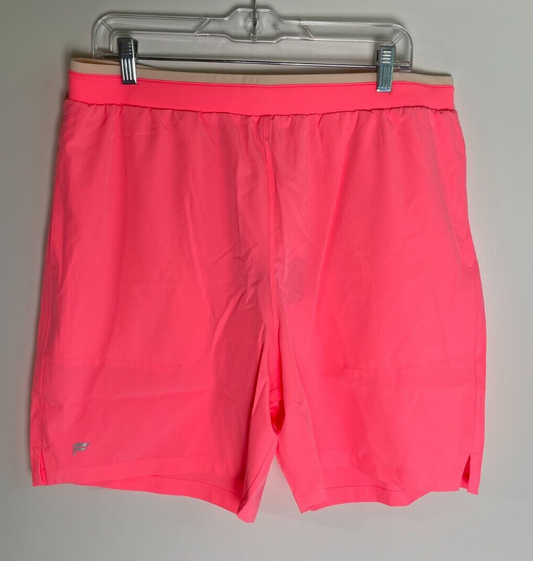 Fabletics Men's M The 7" Fundamental Short II Unlined Neon Crush Pink Gym