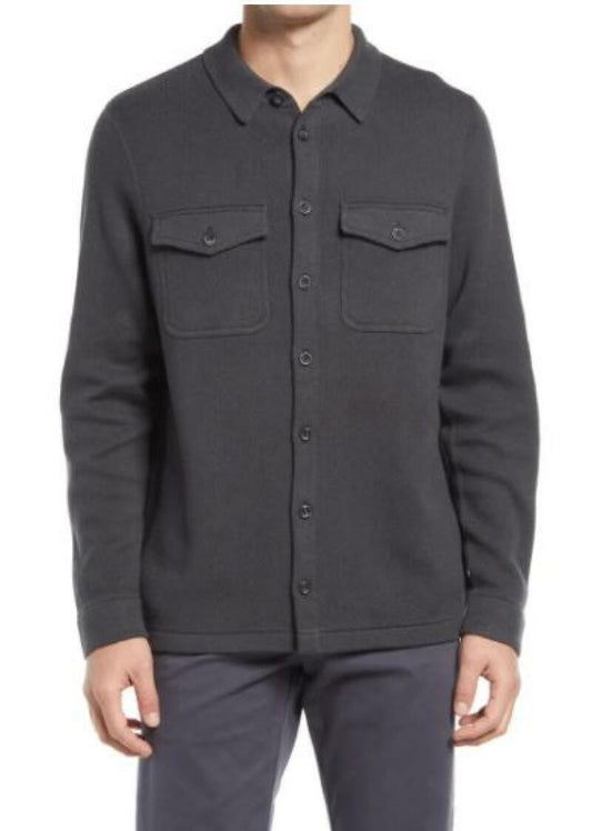1901 Mens XL Charcoal Heather Gray Sweater Chore Jacket Button Shirt Cardigan