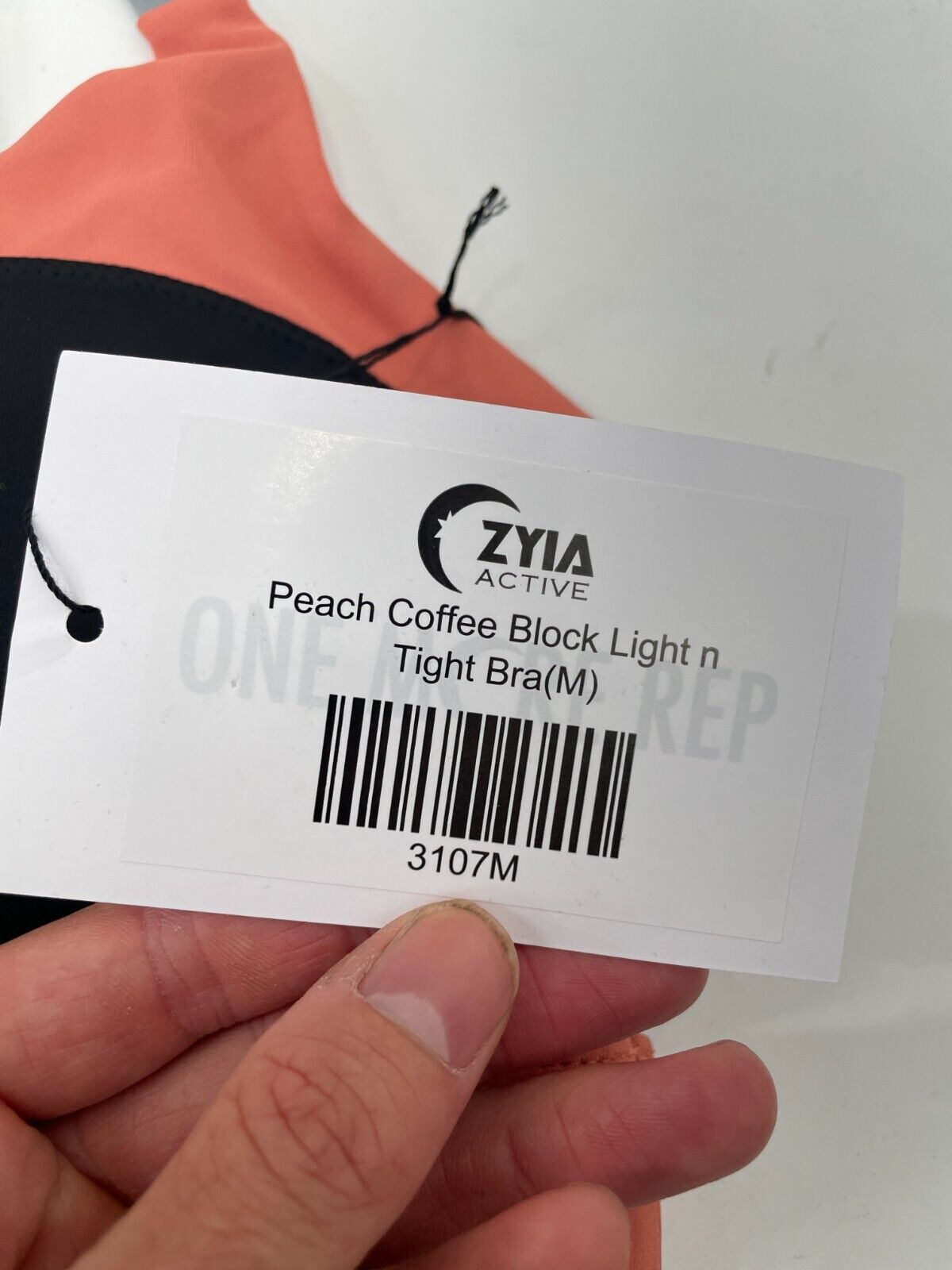 Zyia Active Women's M Light n Tight Sports Bra Peach Coffee Block 3107