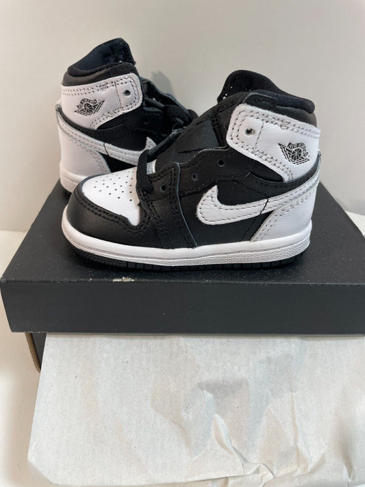 Air Jordan 1 Retro High OG TD Black White 2.0 Sneakers Kids Size 4C FD1413 010