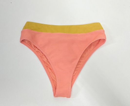 Billabong Womens M Hi Life Hi Maui Pant Bikini Bottoms Yellow Orange UBJX400149