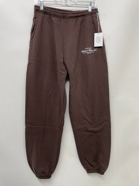 Sporty & Rich Mens M H&W Club Sweat Pants Chocolate Brown Sweatpants Fleece