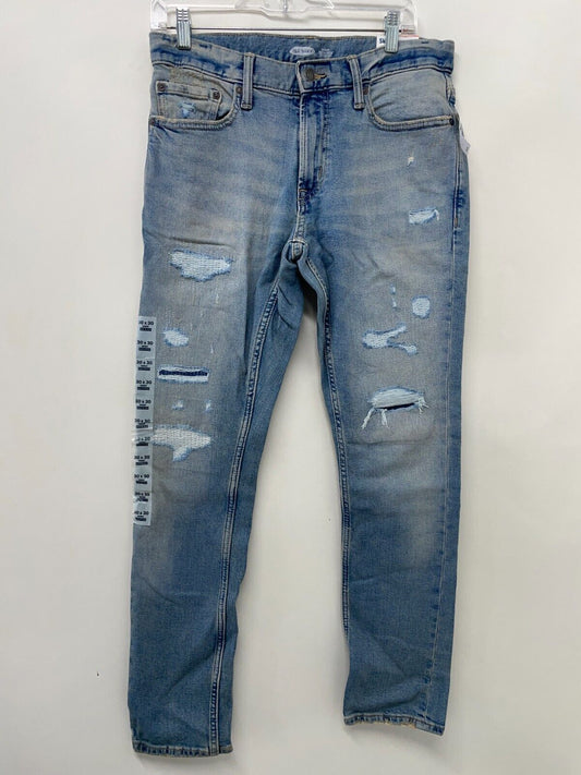 Old Navy Men's 30x30 Skinny Built-In Flex Distressed Jeans Light Authentic NWT