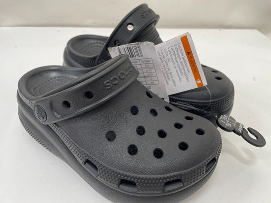 Crocs Kids Junior J1 Classic Cutie Clogs Flatform Sandals Black 207708-001
