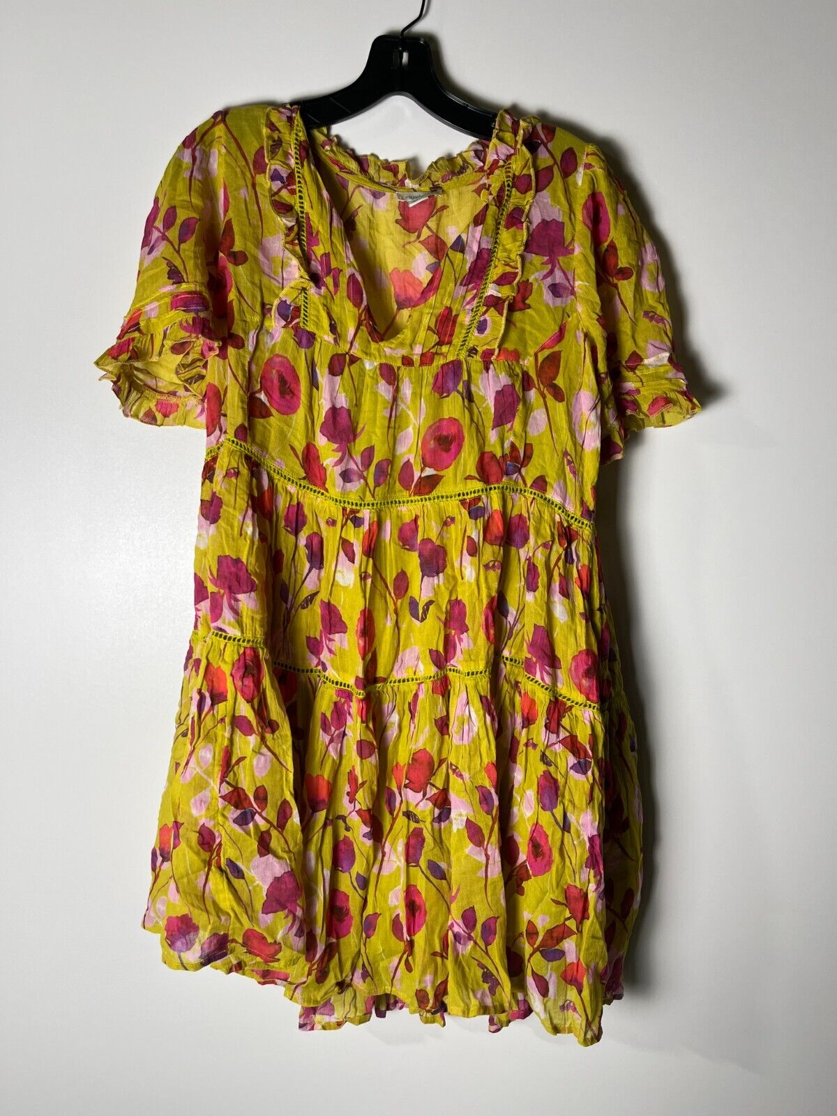 Sundance Women's PXS Muriel Orchard Knee-Length Popover Dress Citron Floral