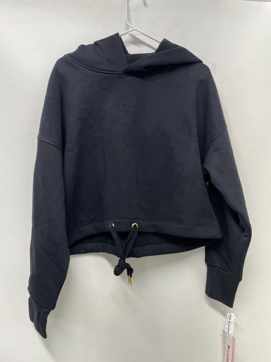 Shefit Women's 4Luxe Comfort Hoodie Black Cropped Drop Shoulder Comfort Gym NWT
