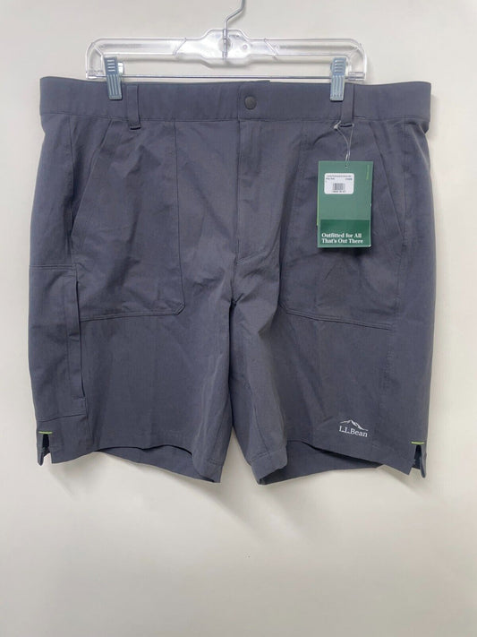 LL Bean Mens L Comfort Cycling Short W/ Liner Alloy Gray UPF 50+ Stretch 515858