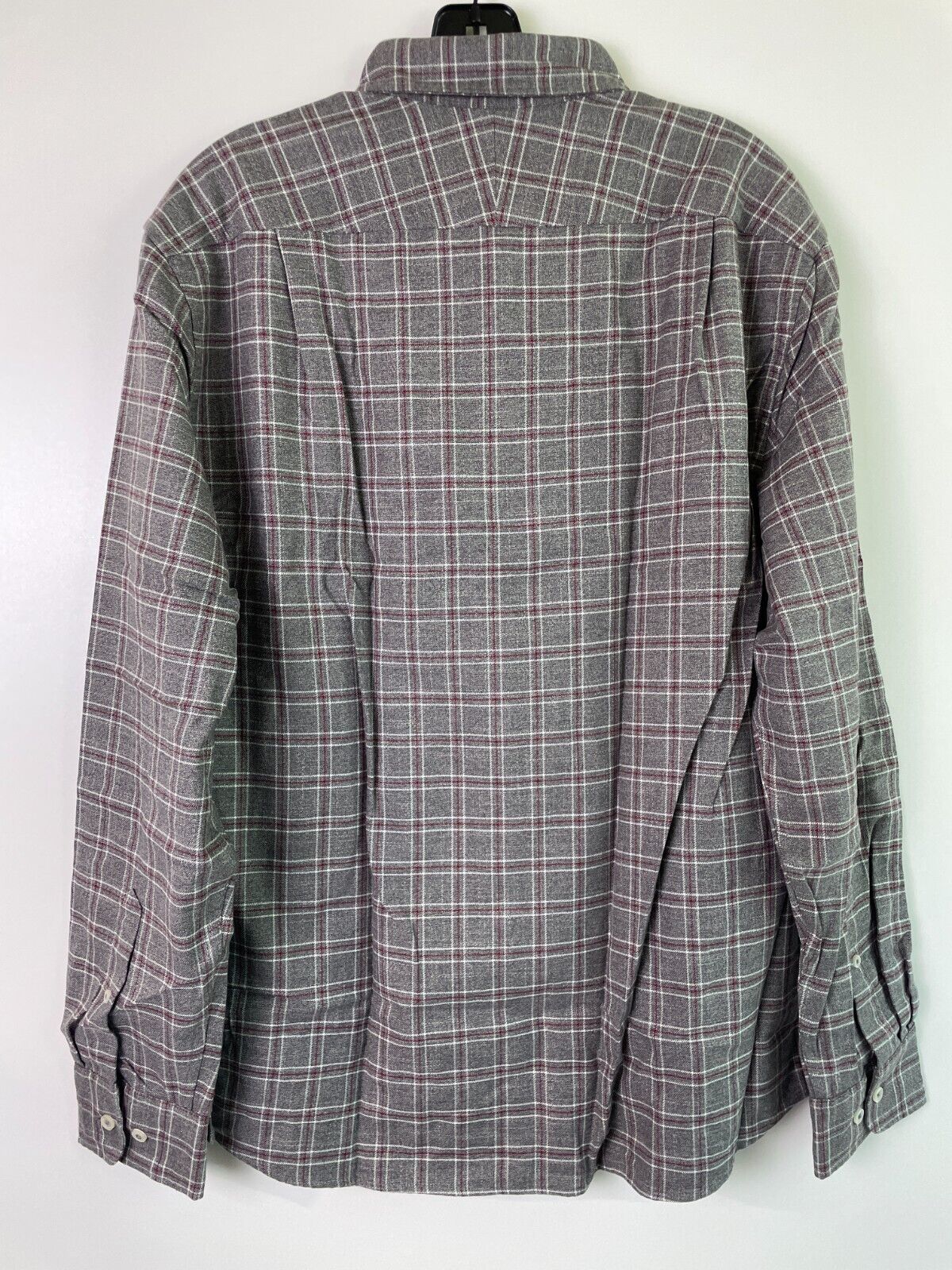 Charles Tyrwhitt Mens L Triple Windowpane Non-Iron Twill Shirt Gray Button Down