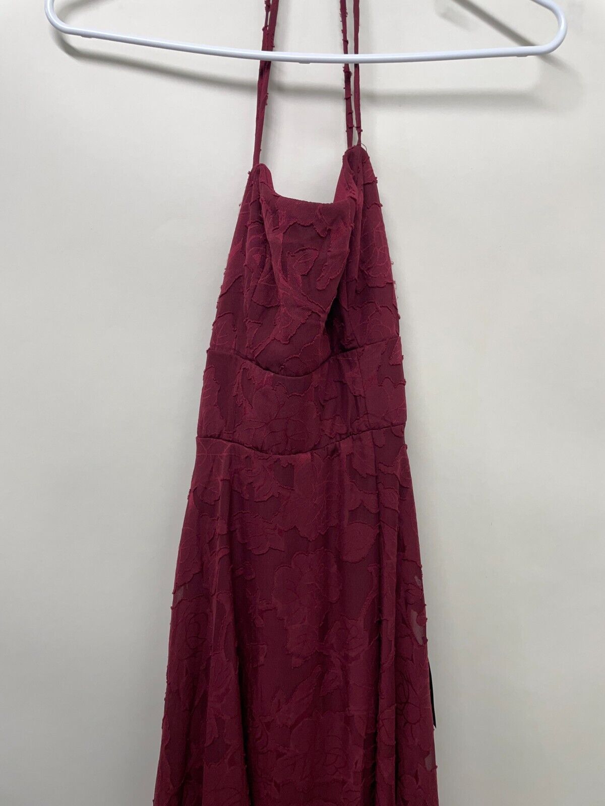 Lulus Womens XS Let There Be Romance Floral Maxi Dress Burgundy Burnout 120D2014