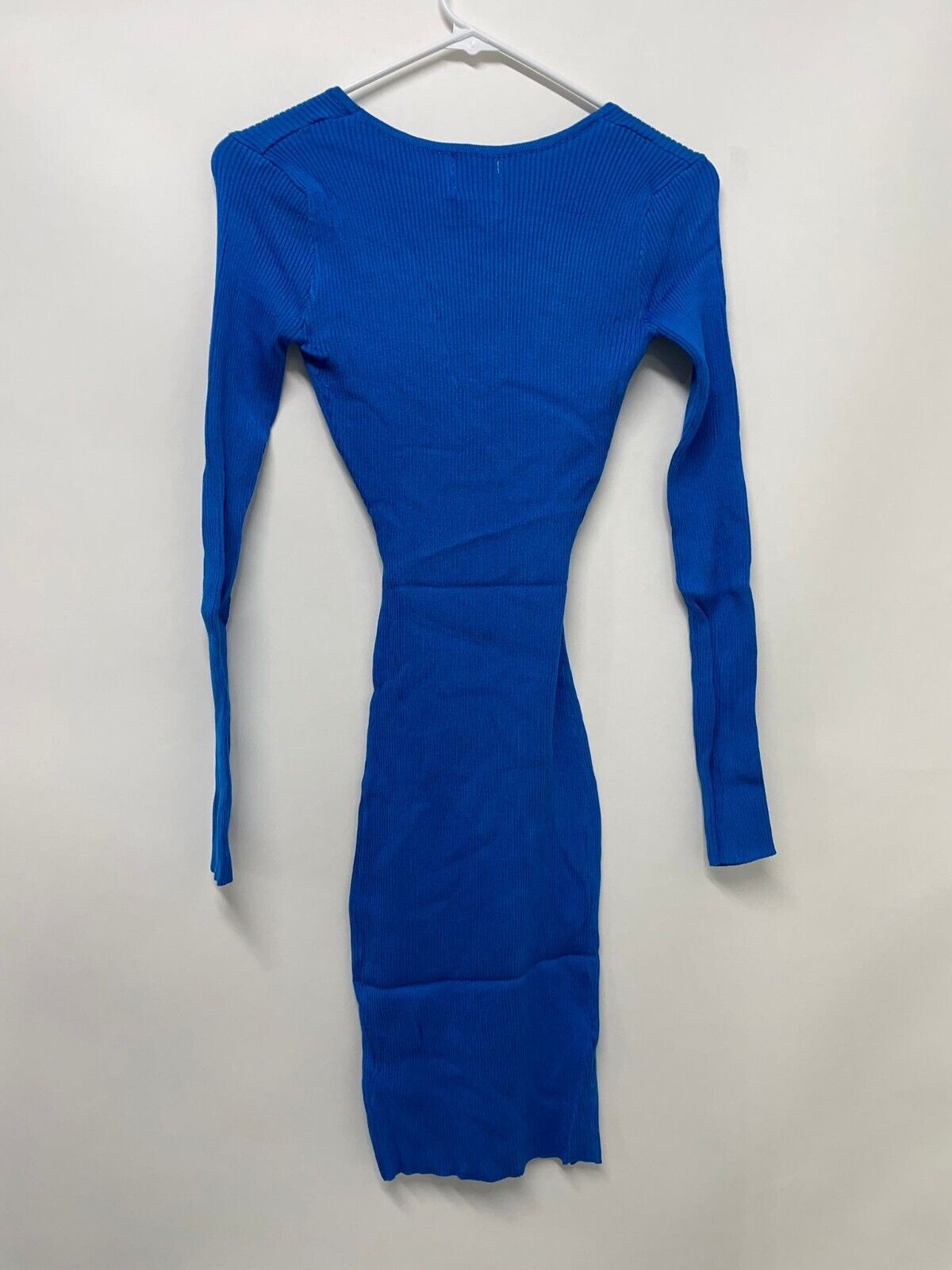 Princess Polly Womens XS/S Abigail Cutout Mini Dress Ribbed Blue Bodycon