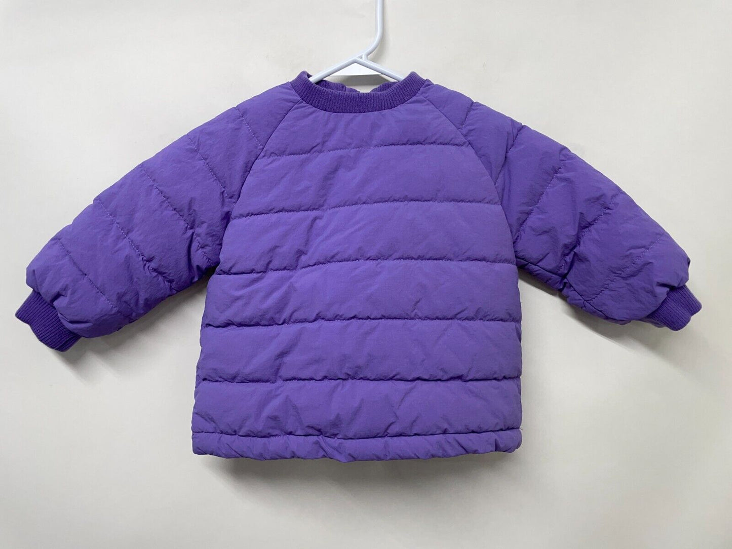 Zara Kids Girls 12-18 Puffer Jacket and Pants 2 Piece Set Purple 3/4 Button