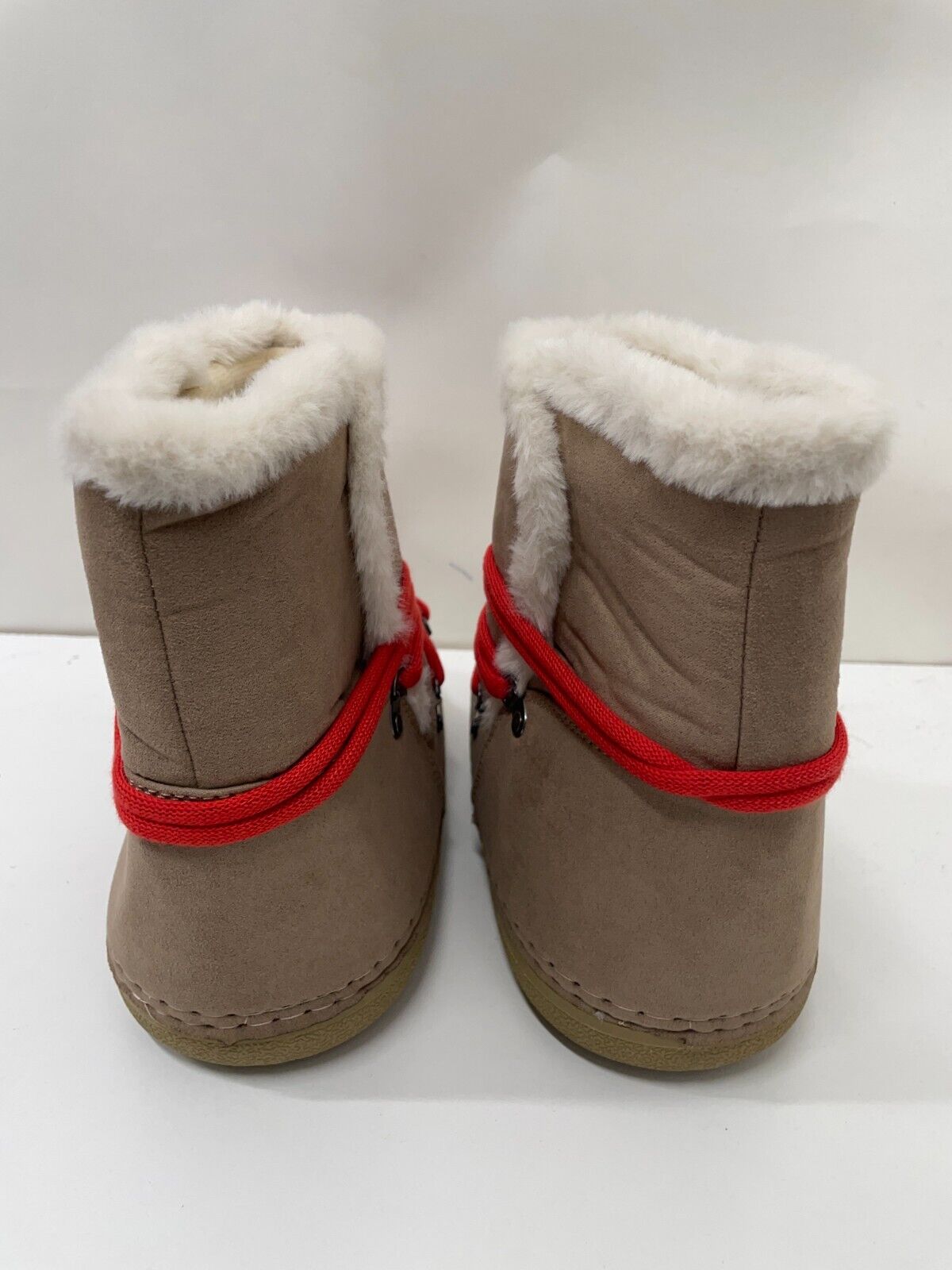 JustFab Womens M Avery Shearling Lace Up Boot Brown Cold Weather CW2254071-4338