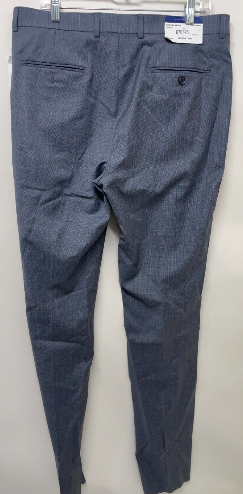 Tommy Hillfiger Mens 36 Lowen Dress Suit Pants Gray Check Plaid LWNN2ASB0098