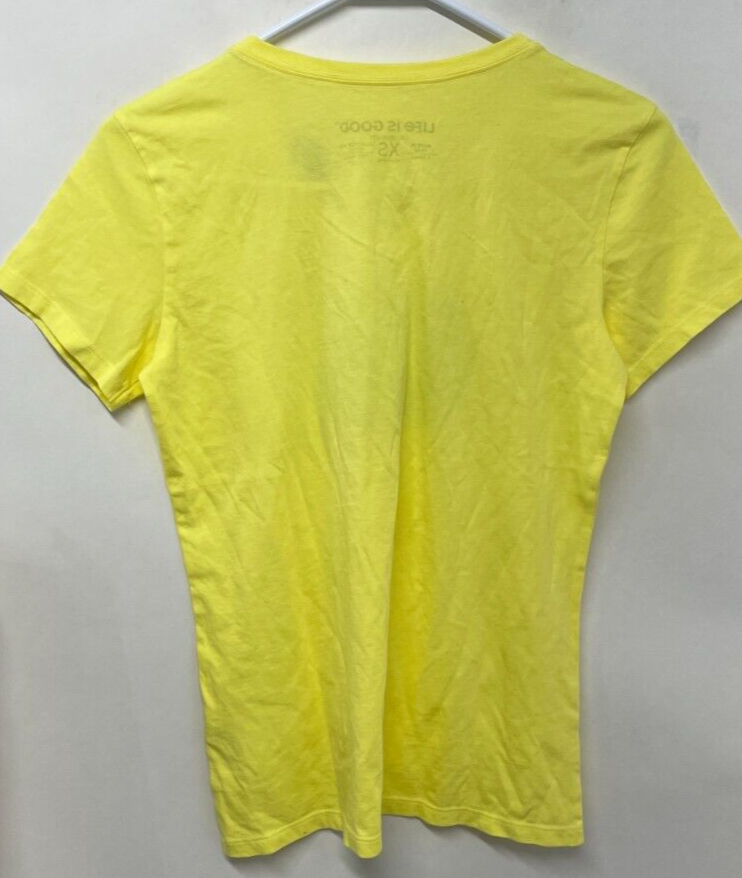 Life Is Good Womens XS T-Shirt Lemon Yellow Shine On Lighthouse Crusher Lite Tee