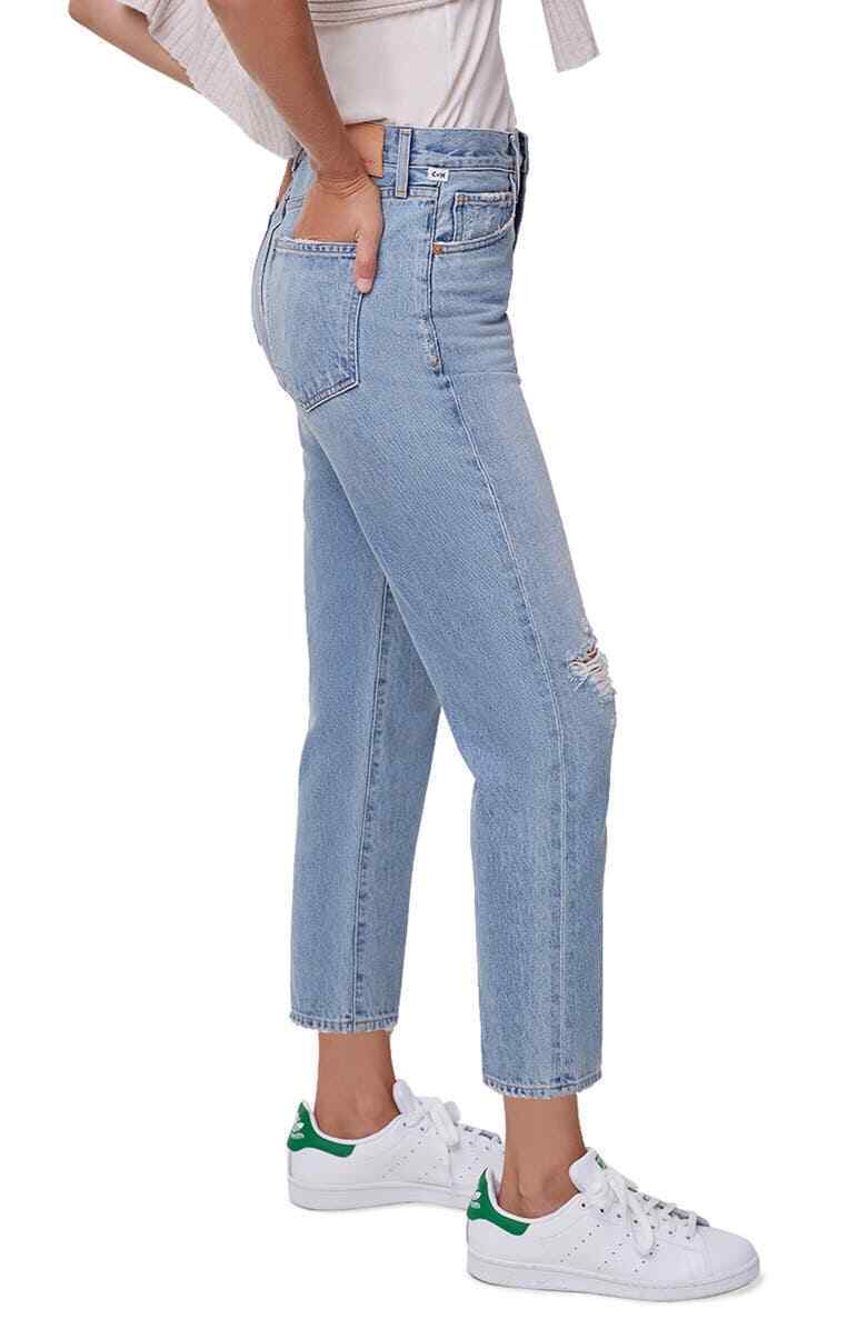 Citizens of Humanity COH Womens Marlee High Waist Distressed Relaxed Taper Jeans