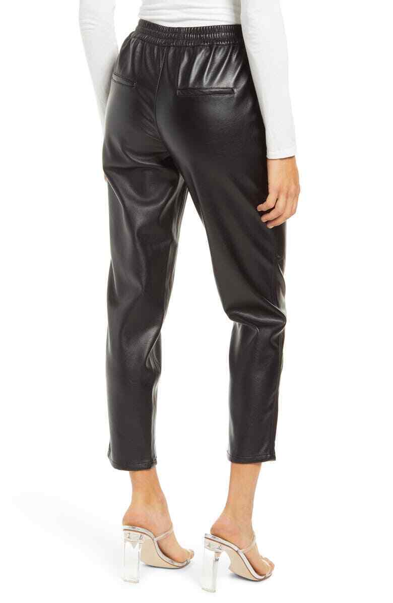 BlankNYC Womens 26 No Guidance Ankle Faux Leather Pants Black Pull On