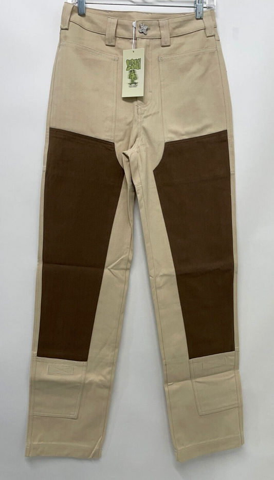 Liquid Lagoon Adult 28x33 1st Anniversary Work Pants Canvas Denim Jean Beige