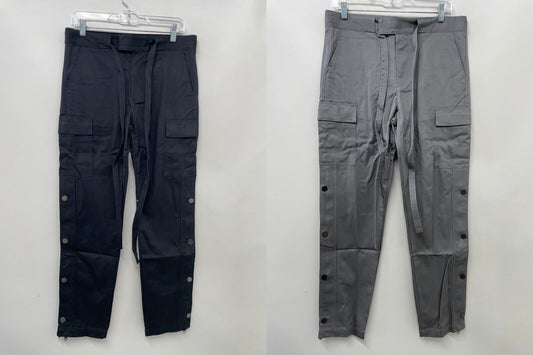 Young & Reckless Mens M Lot of 2 Ryder Cargo Pants Black & Gray Snap Detail