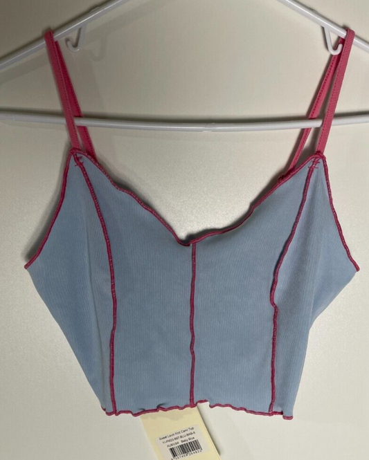 Peppermayo Women's 4 Sweet Lovin Knit Cropped Cami Top Baby Blue PM23-897