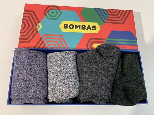 Bombas Men's 4-Pack Solid Calf Crew One SizeSocks Honeycomb Multicolor Unisex