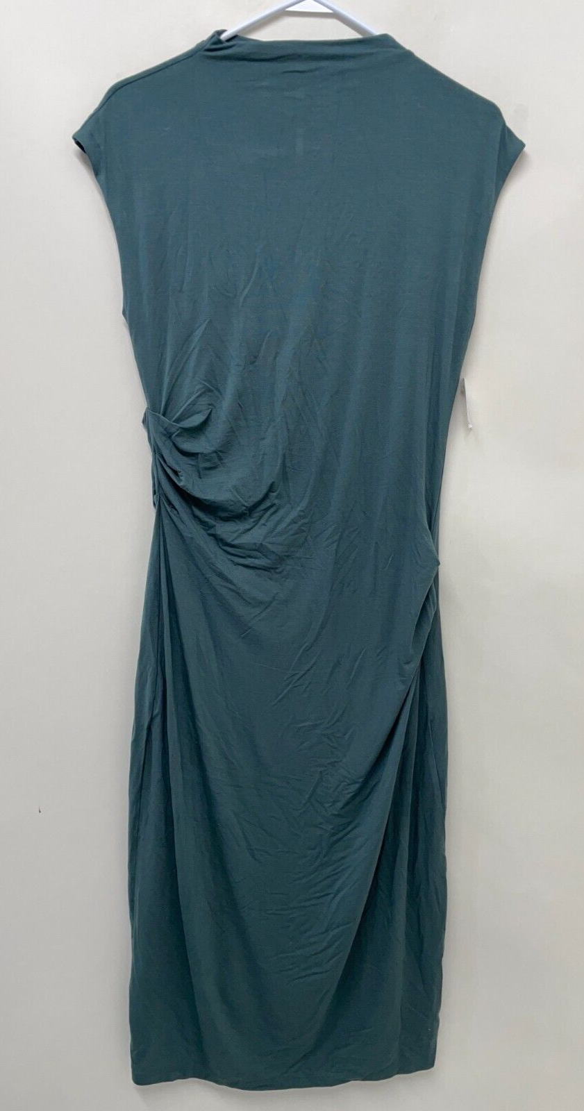 Old Navy Womens L Fitted Mock-Neck Midi Dress Green Jersey Dolman Sleeve 753008