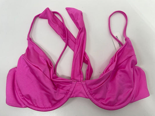 Nessy Swimwear Women's XL Jocelyn Bikini Top Blush Pink Underwire Back Bow Tie