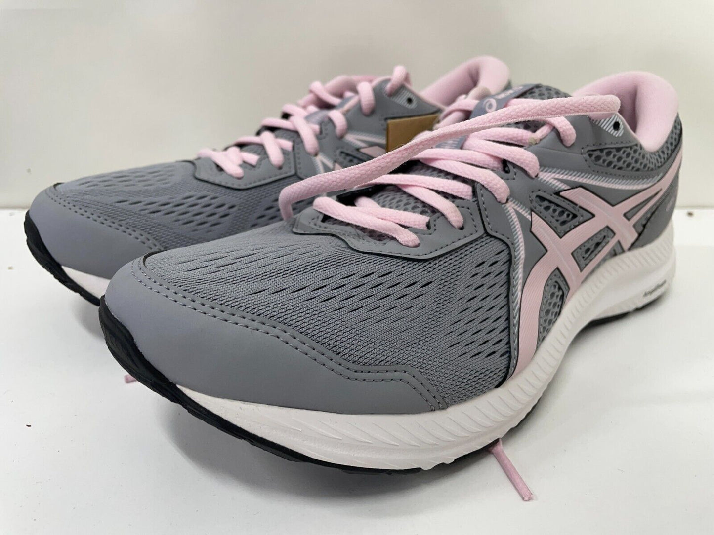 Asics Womens 11 GEL-Contend 7 Running Shoes Gray Pink Low Top Sneakers 1012A911