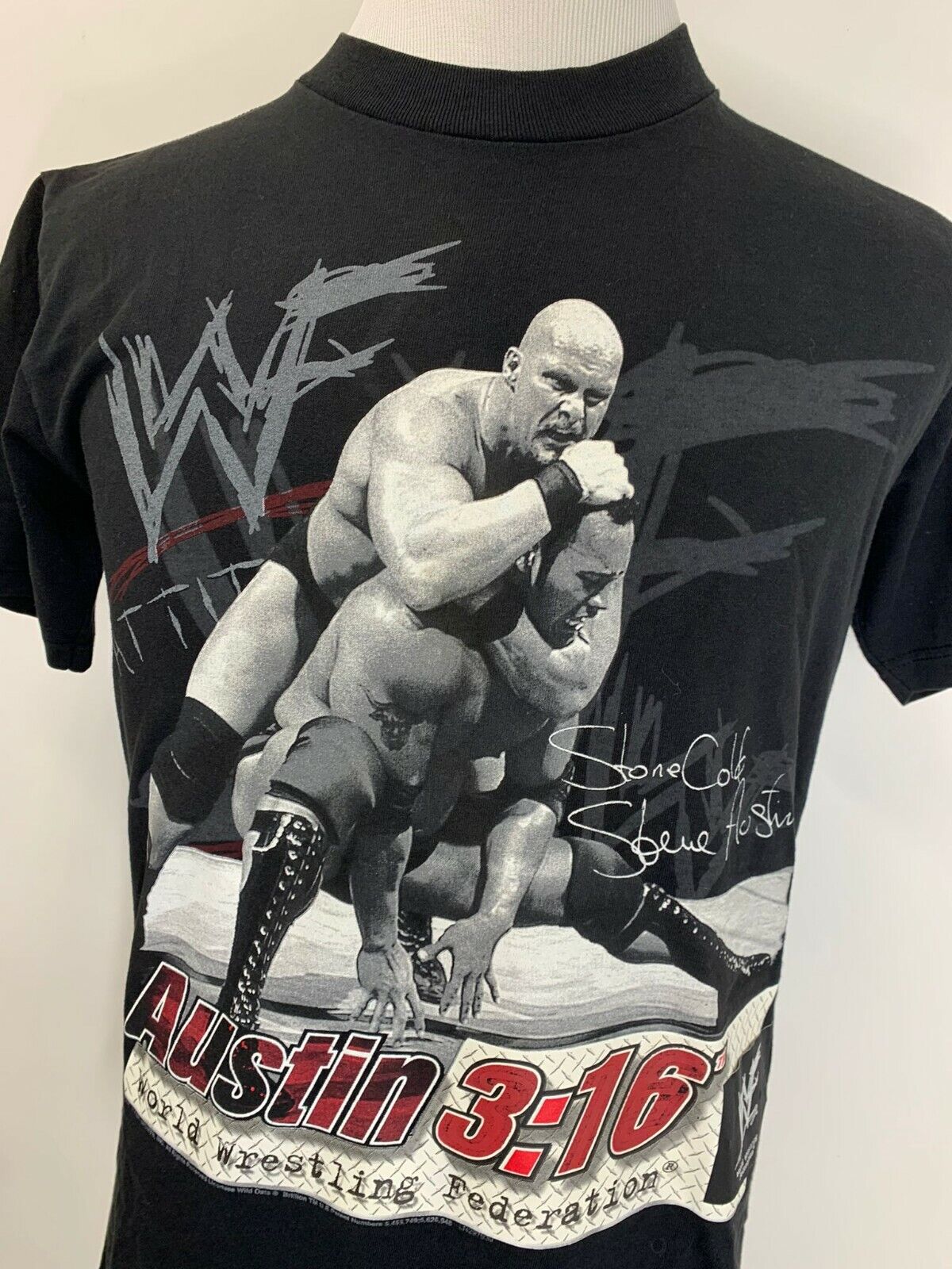 Stone Cold Steve Austin 3:16 Mens M WWF Attitude VTG T Shirt The Rock Wild Oats