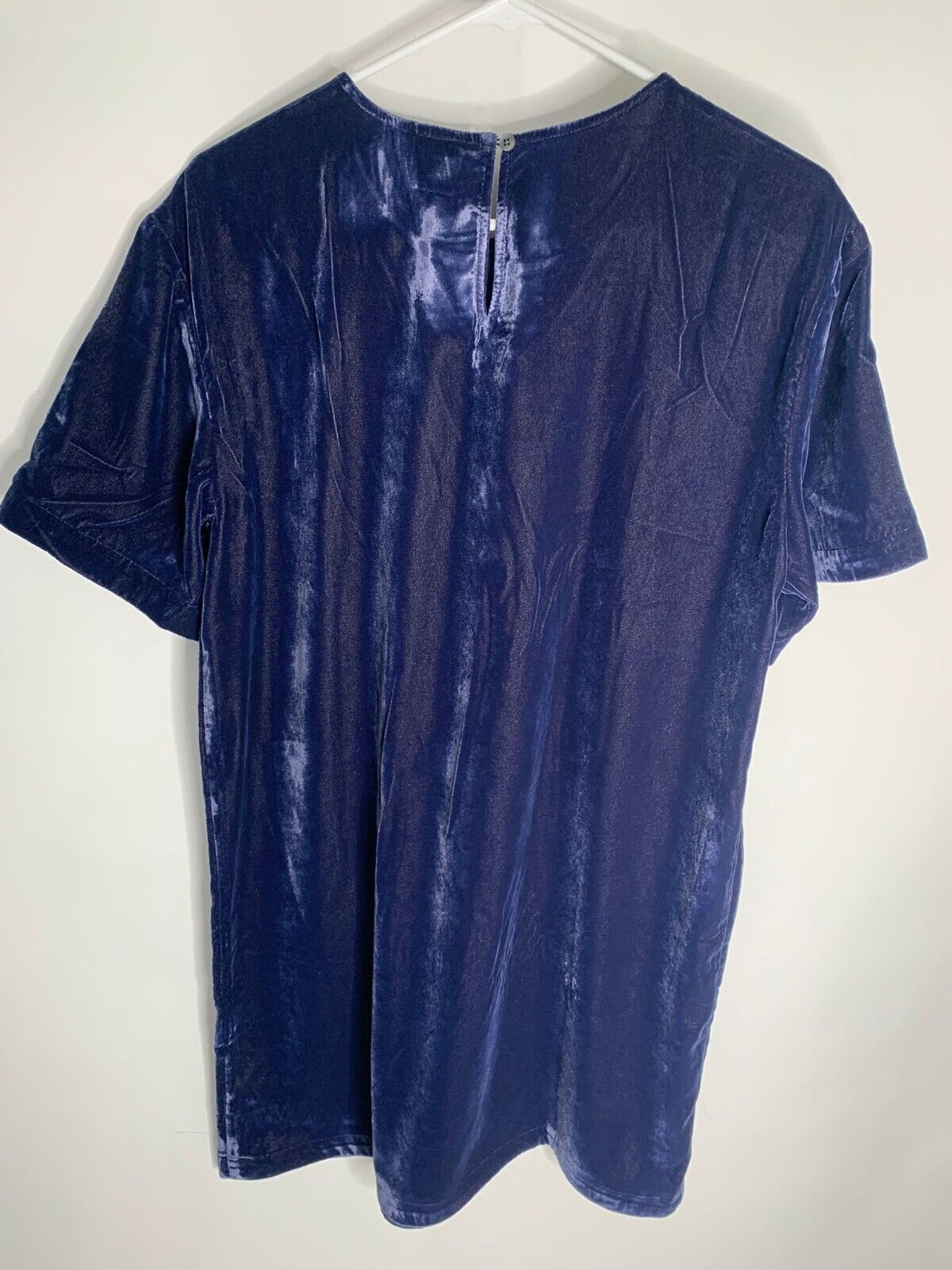 Gap Womens M Navy Blue Recycled Velvet T Shirt Dress Tee