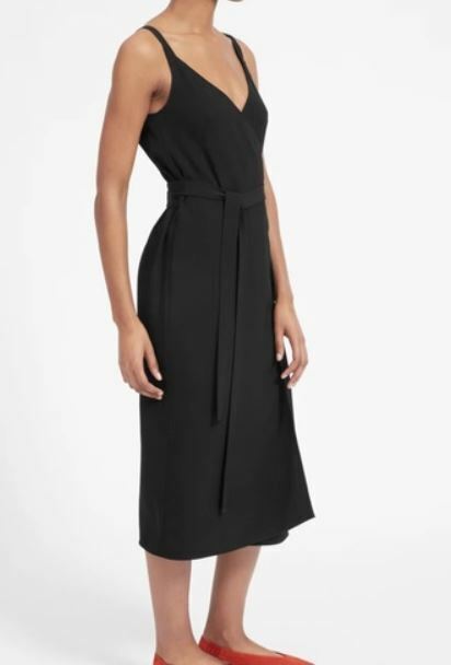 Everlane Womens 8 Black Japanese Goweave Wrap Tank Dress SOLD OUT