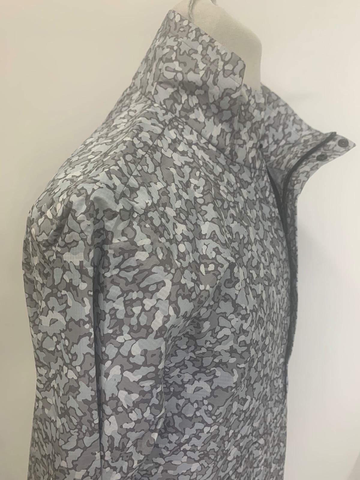 DKNY Mens Gray White Camo Printed Half-Zip Popover Jacket Windbreaker Waterproof