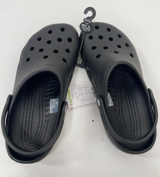 Crocs Men's 6/Women's 8 Classic Clog Black 10001-001 Lightweight Shoe Sandals